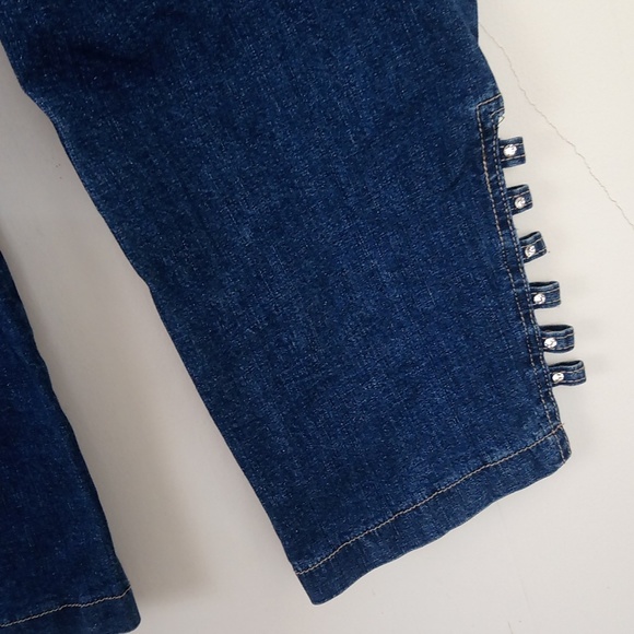 Euro Stretchy Denim Blue Jean Capri Pants - Picture 10 of 12